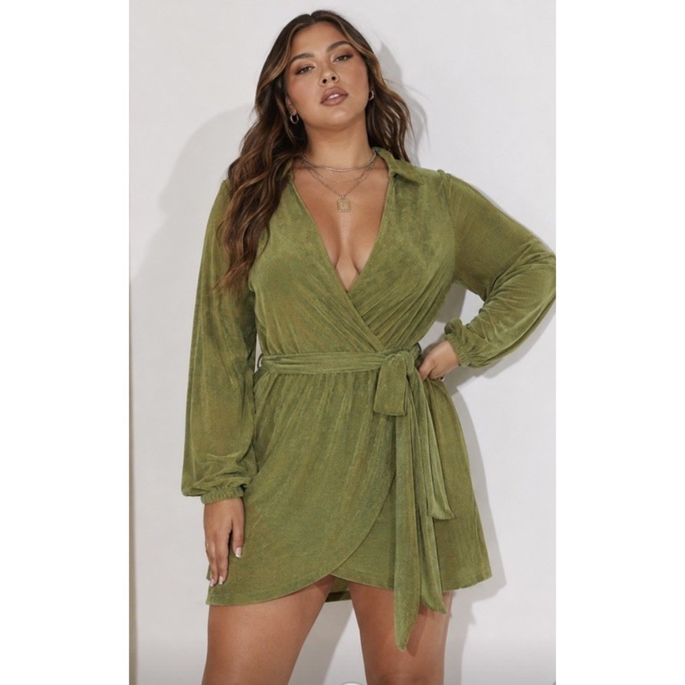 Princess Polly Party Time Mini Wrap Dress Sz 12 Sexy Boho HOCO Going Out 70s - Picture 1 of 10